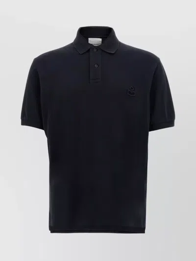 Isabel Marant Shirt With Polo Collar And Short Sleeves In Black