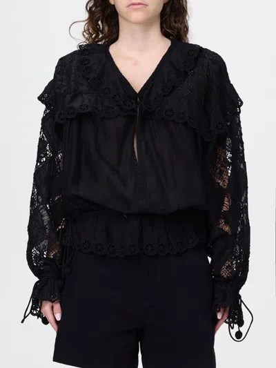 Isabel Marant Nowana Broderie Anglaise Cotton And Silk-blend Blouse In Black