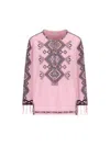 Isabel Marant Zelda Embroidered Matka Silk Top In Pink