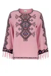 Isabel Marant Zelda Embroidered Matka Silk Top In Pink