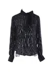 Isabel Marant Scarf Detail Long Sleeve Top In Black