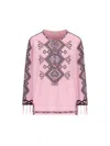 Isabel Marant Zelda Embroidered Matka Silk Top In Pink