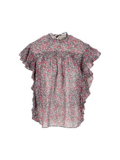 Isabel Marant Ruffled Floral-print Top In Multi