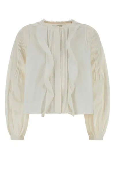Isabel Marant Lace-trimmed Ruffled Pintucked Cotton-poplin Blouse In White