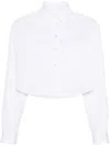 Isabel Marant Fleora Cropped Cotton-poplin Shirt In White