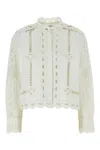 Isabel Marant English Embroidered Openwork Detailed Top In White