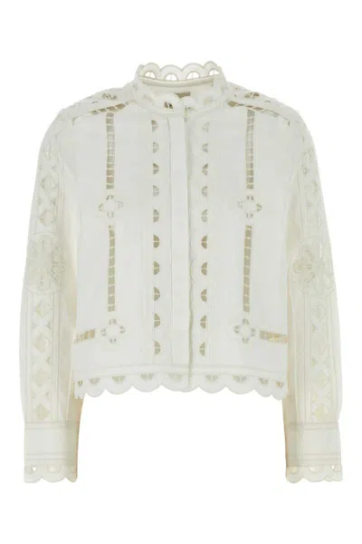 Isabel Marant English Embroidered Openwork Detailed Top In White