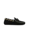 Isabel Marant Gold-stud Embellished Loafers In Black