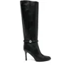 Isabel Marant Ieva Button 90 Leather Knee-high Boots In Black