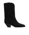 Isabel Marant Ankle Boots In Luxurious Calf Velvet Leather With Sleek Design And Quality Finish In Black
