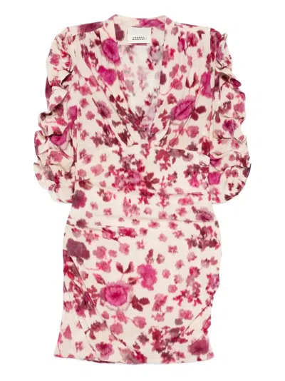 Isabel Marant Short Floral Dress In Pink