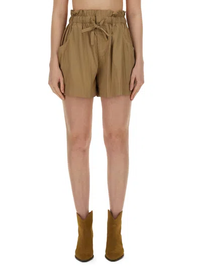 Isabel Marant Hidea Paperbag-waist Shorts In Brown
