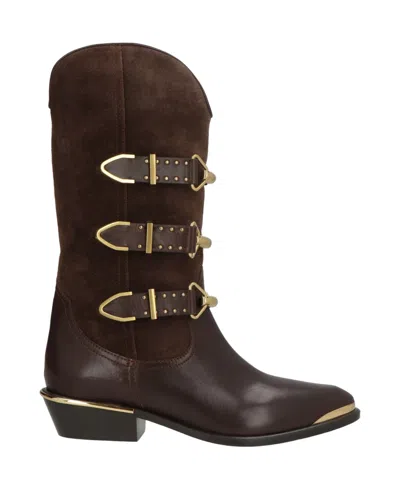 Isabel Marant Short Leather Ankle Boots In Brown
