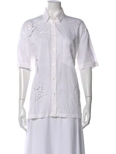 Pre-owned Isabel Marant Short Sleeve Button-up Top In White