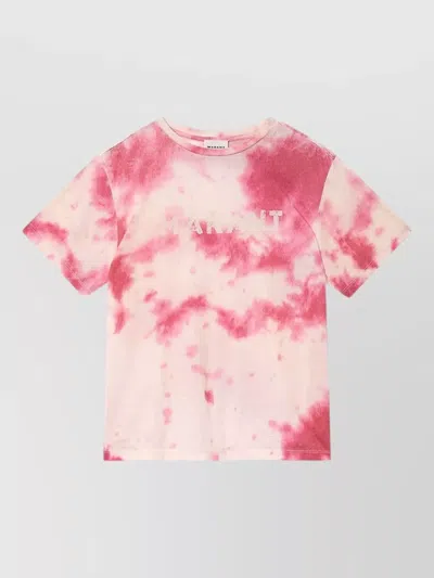 Isabel Marant Short Sleeve Crew Neck Tie Dye Top In Pink