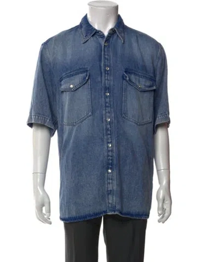 Pre-owned Isabel Marant Short Sleeve Denim Shirt In Blue