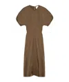 Isabel Marant Drawstring Waist Sleeveless Mini Dress In Burgundy Cotton In Green