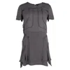 Isabel Marant Short Sleeve Mini Dress In Grey Silk In Grey