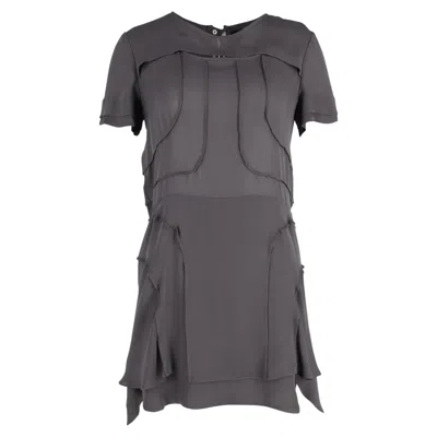 Isabel Marant Short Sleeve Mini Dress In Grey Silk