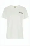 Isabel Marant Short-sleeved Relaxed White T-shirt With Subtle Logo In White