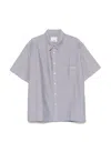 Isabel Marant Cotton Shirt With Short Sleeves And Side Slits In Gray