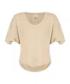 Isabel Marant Round Neck Short Sleeve T-shirt In Nude