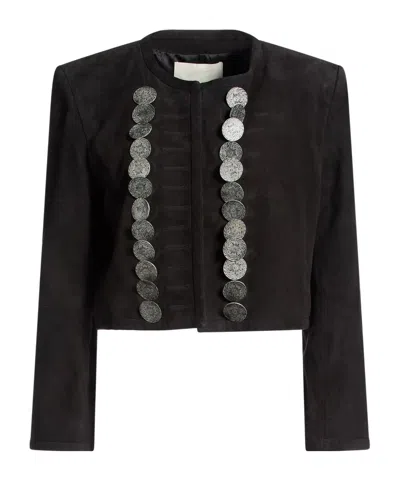 Isabel Marant Short Suede Singlebreasted Jacket In Black