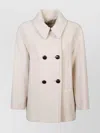 Isabel Marant Short Wool Coat Double-breasted Front In Neutral