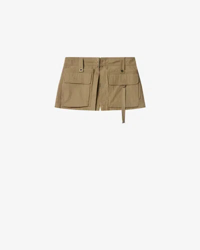 Isabel Marant Barta Cargo Shorts Straps Multiple Pockets In Neutral