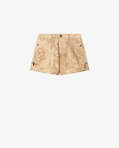Isabel Marant Calissy Abstract-print Shorts In Brown
