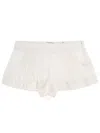 Isabel Marant Cybila Pintucked Cotton Shorts In White
