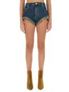 Isabel Marant Eneidao Frayed Denim Shorts In Blue