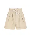 Isabel Marant Pleated Tie-waist Shorts In Neutral