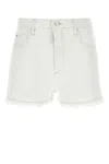 Isabel Marant Lesia Frayed Perforated Denim Shorts In White