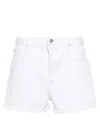Isabel Marant Lesia Frayed Perforated Denim Shorts In White