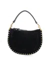 Isabel Marant Studded Suede Shoulder Bag With Detachable Strap In Black
