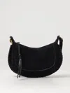 Isabel Marant Shoulder Bag Curved Silhouette Textured Trim In Black
