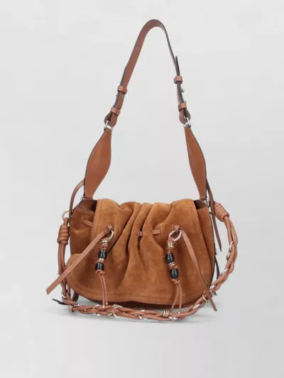 Isabel Marant Shoulder Bag Suede Texture Adjustable Strap In Brown