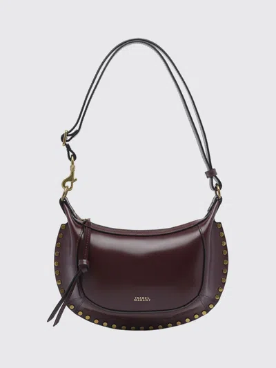 Isabel Marant Oskan Moon Shoulder Bag In Soft Leather In Purple