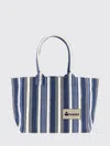 Isabel Marant Rectangular Stripe Tote Bag With Zippered Closure In Blue