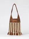 Isabel Marant Small Praia Fringe Raffia Tote In Brown