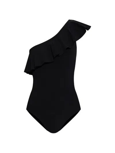 Isabel Marant Sicilya Ruffled Swimsuit In Black