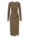 Isabel Marant Side-ruched Midi Dress In Brown
