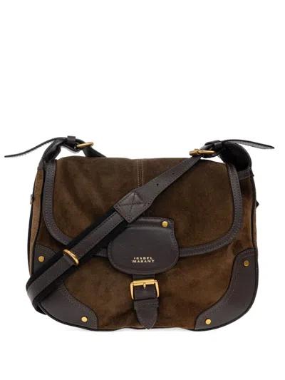 Isabel Marant Sierra Buckle-fastening Leather Shoulder Bag In Brown