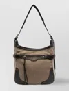 Isabel Marant Sierra Cotton Blend Shoulder Bag With Leather Trim