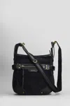 Isabel Marant Sierra Studded Leather-trimmed Suede Shoulder Bag In Black