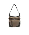 Isabel Marant Sierra Cotton Blend Shoulder Bag With Leather Trim In Black