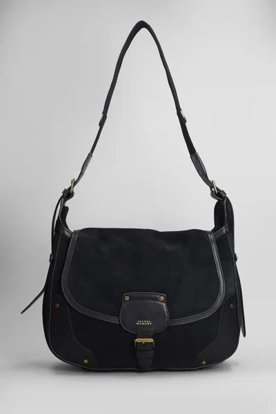 ISABEL MARANT SIERRA SHOULDER SHOULDER BAG IN BLACK SUEDE