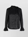 Isabel Marant Raphaella Blouse In Silk And Black Viscose In Black