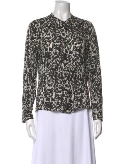 Pre-owned Isabel Marant Silk Animal Print Blouse In Black